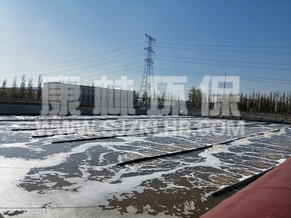 內(nèi)蒙污水處理廠懸掛鏈曝氣器安裝現(xiàn)場
